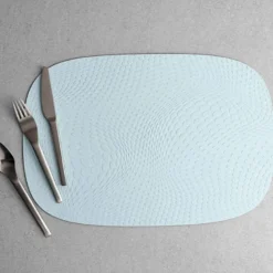 Aida Karim Rashid recycled læder dækkeserviet aqua blå