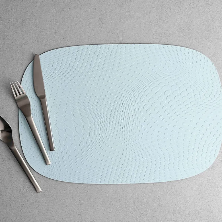 Aida Karim Rashid recycled læder dækkeserviet aqua blå
