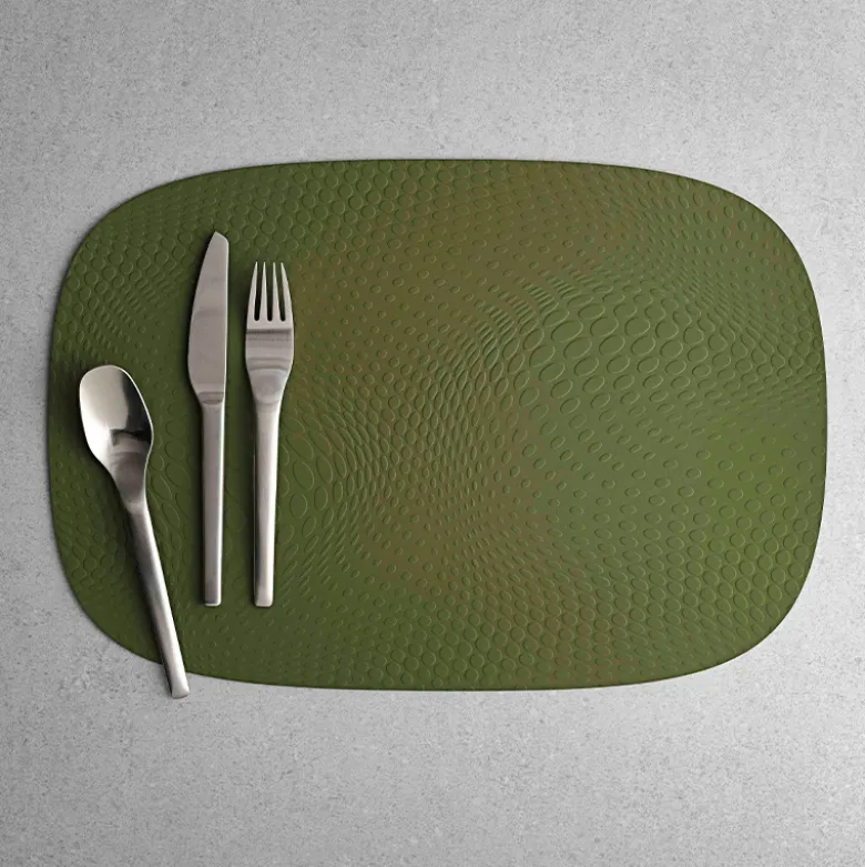 Aida Karim Rashid recycled læder dækkeservietter olive