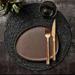 Aida RAW Metallic Brown Organic frokosttallerken 24 cm