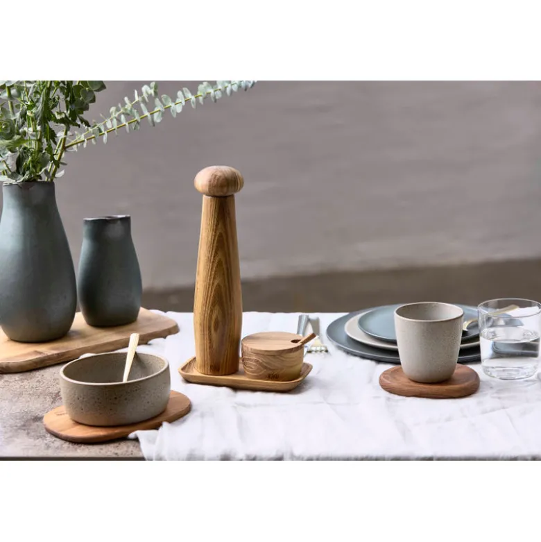 Aida RAW Teaktræ kværnesæt med bakke 3 dele