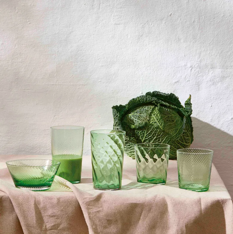 Aida RAW UNIQUE swirl skål green