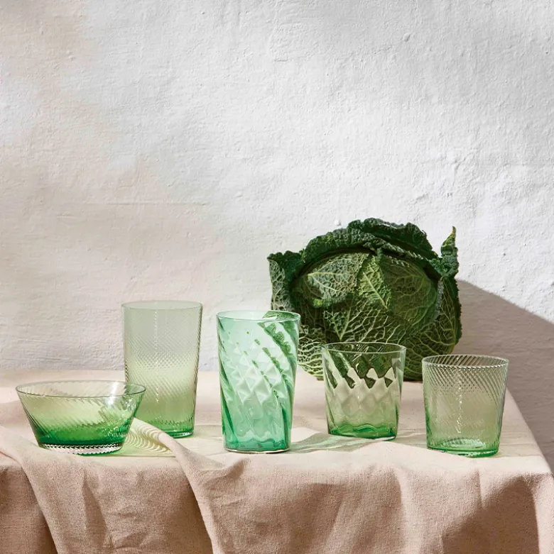 Aida RAW UNIQUE swirl vandglas green 45 cl