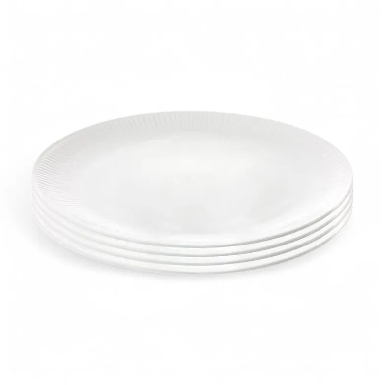 Aida Relief desserttallerkner hvid 4 stk.