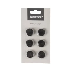 Aldente magneter 6 stk. sort Ø 2 cm