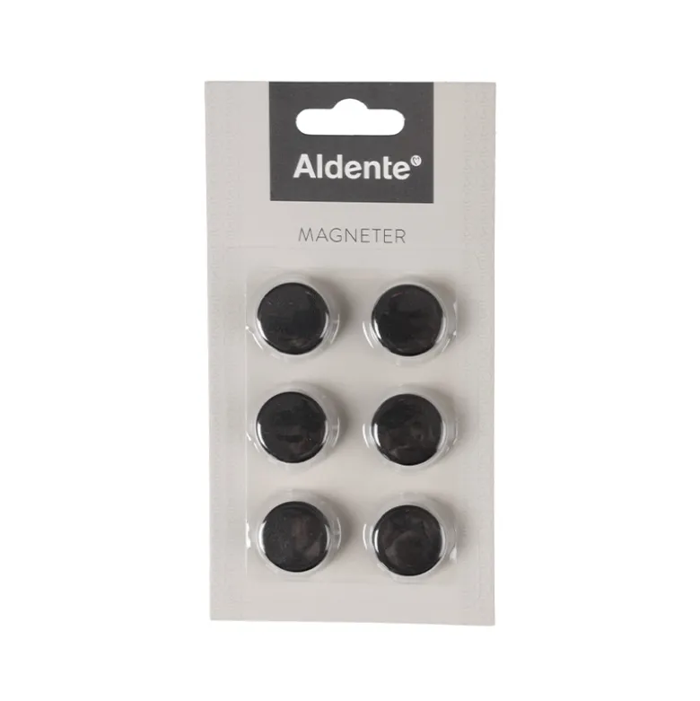 Aldente magneter 6 stk. sort Ø 2 cm