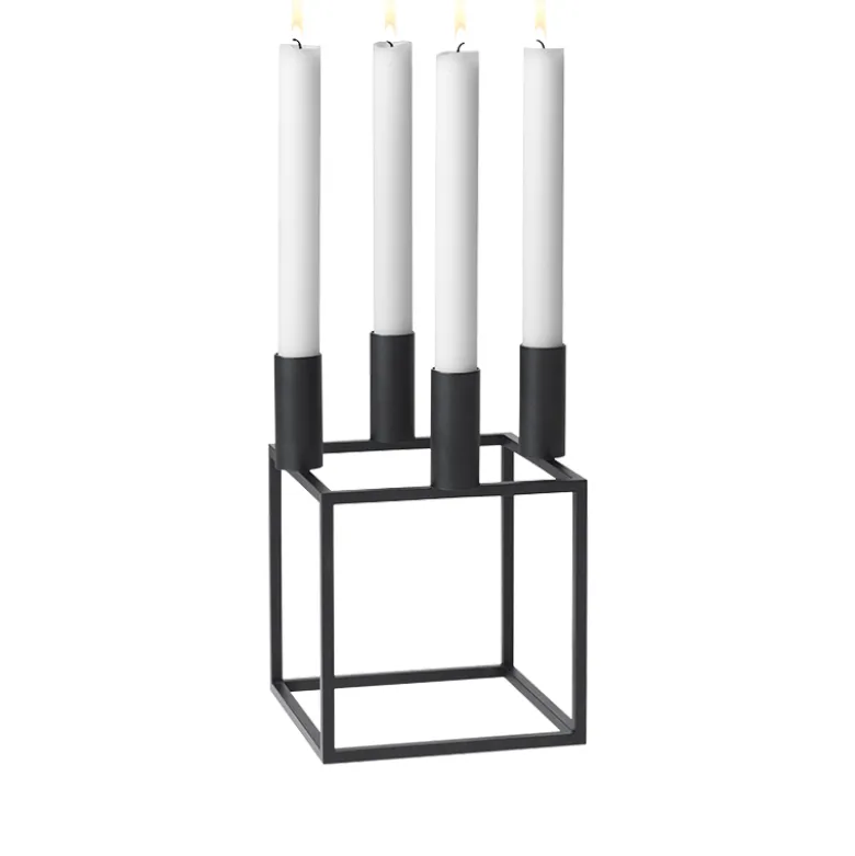 Audo Copenhagen Kubus 4 lysestage sort 14x14 cm