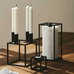 Audo Copenhagen Kubus 4 lysestage sort 14x14 cm