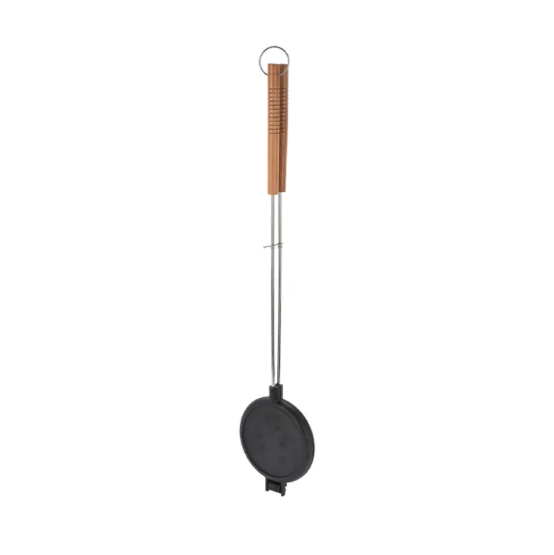 BBQ støbejerns vaffeljern til bål Ø 17 cm