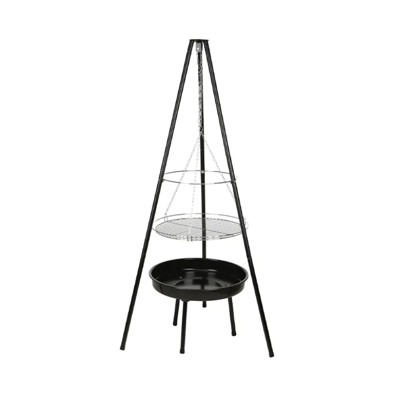 BBQ tripod med bålfad og grillrist 151 cm