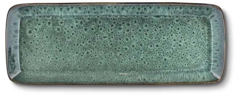 Bitz serveringsfad stentøj grøn 38x14 cm