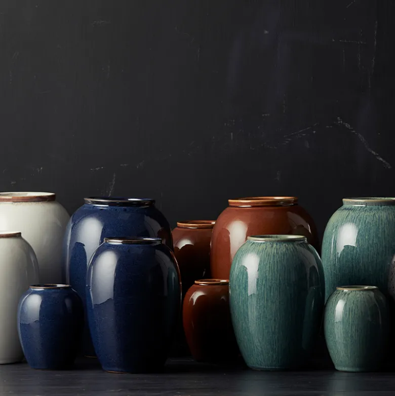 Bitz vase grøn stentøj 20 cm