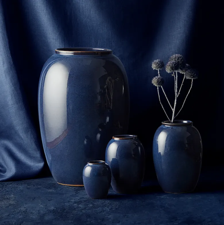 Bitz vase stentøj blå 20 cm