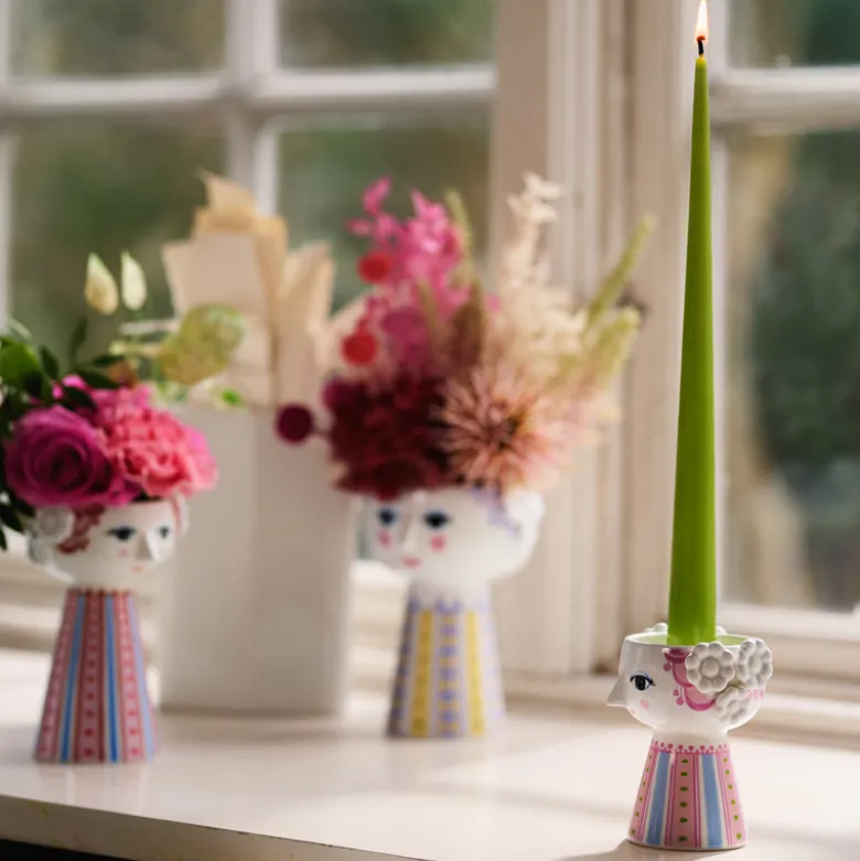 Bjørn Wiinblad Eva lysestage pink 9,5 cm