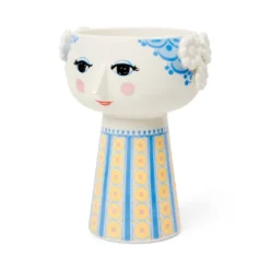 Bjørn Wiinblad Eva vase blå og gul 18,5 cm