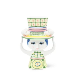 Bjørn Wiinblad Lady with hat vase grøn 24,5 cm