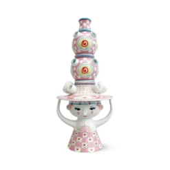 Bjørn Wiinblad Lady with hat vase rosa 50 cm