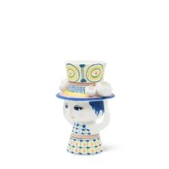Bjørn Wiinblad Lady with hat vase blå 20,5 cm