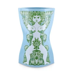 Bjørn Wiinblad Nina vase blå/grøn H 28,5 cm