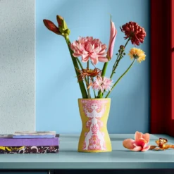 Bjørn Wiinblad Nina vase gul H 22 cm