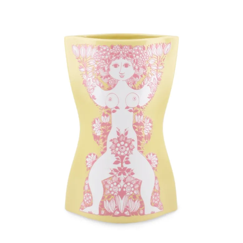 Bjørn Wiinblad Nina vase gul H 22 cm
