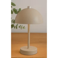 Bordlampe beige opladeligt med touch H 25,5 cm