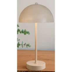 Bordlampe beige opladeligt med touch H 35 cm