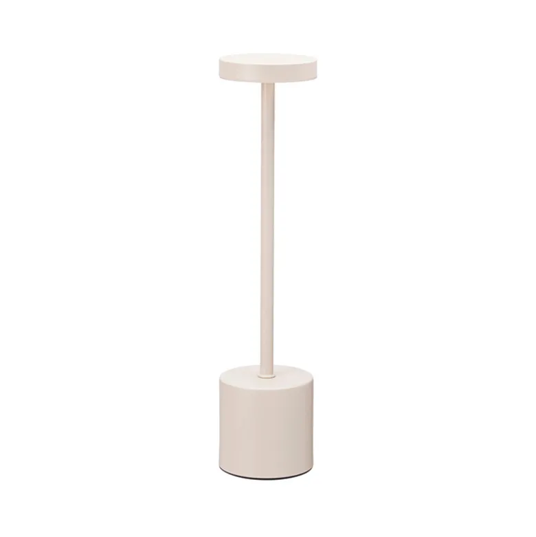 Bordlampe genopladelig creme H 34,2 cm