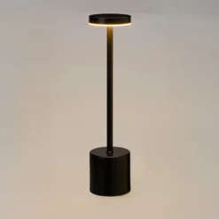 Bordlampe genopladelig sort H 34,2 cm