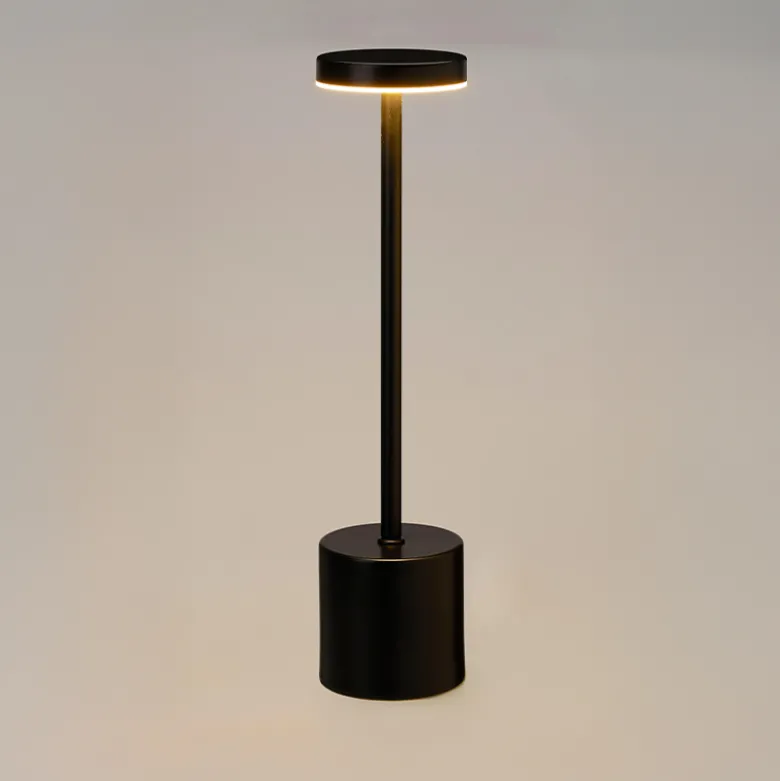 Bordlampe genopladelig sort H 34,2 cm
