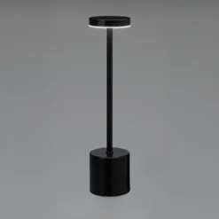 Bordlampe genopladelig sort H 34,2 cm