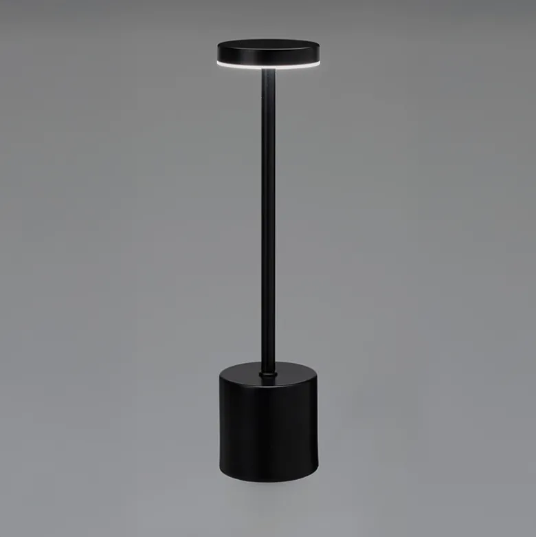 Bordlampe genopladelig sort H 34,2 cm