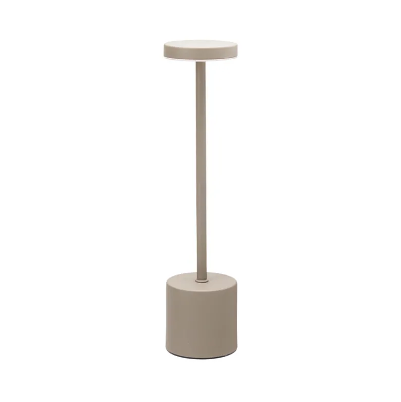 Bordlampe genopladelig taupe H 34,2 cm