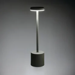 Bordlampe genopladelig taupe H 34,2 cm