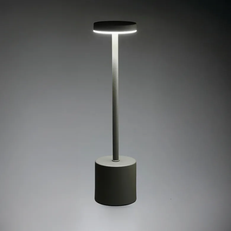 Bordlampe genopladelig taupe H 34,2 cm