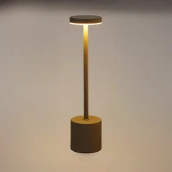 Bordlampe genopladelig taupe H 34,2 cm