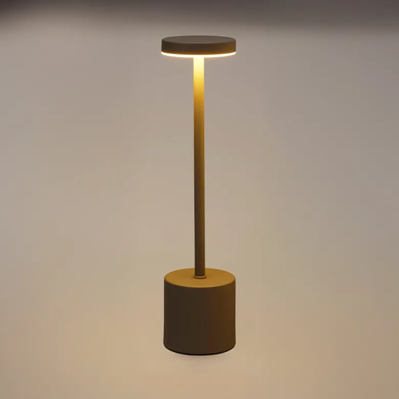 Bordlampe genopladelig taupe H 34,2 cm