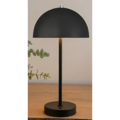 Bordlampe sort opladeligt med touch H 35 cm