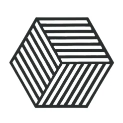 Bordskåner hexagon sort H 14 cm