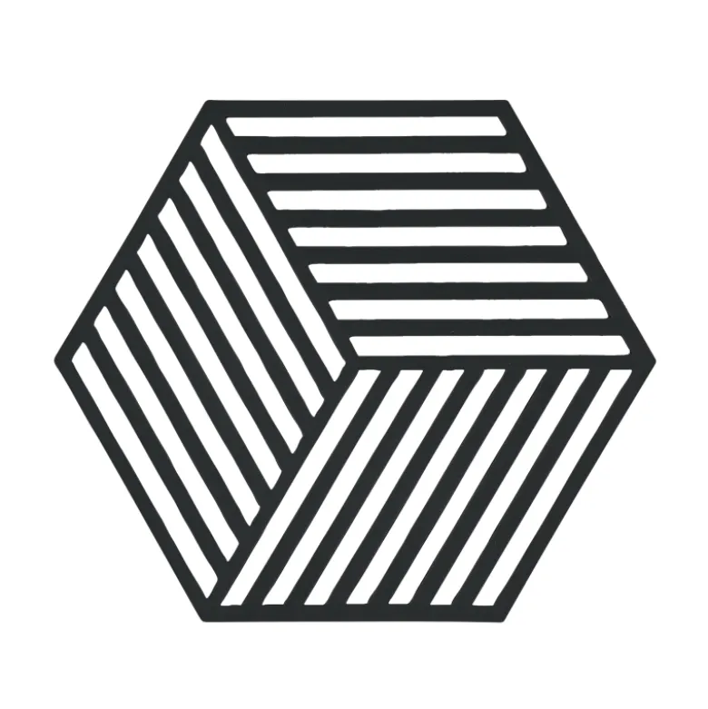 Bordskåner hexagon sort H 14 cm