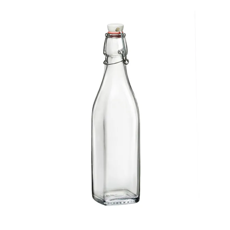 Bormioli saftflaske med patentprop firkantet 0,5 liter