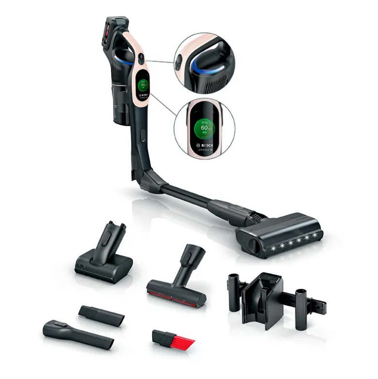 Bosch BBS1041RBA Unlimited genopladelig stangstøvsuger pudderose