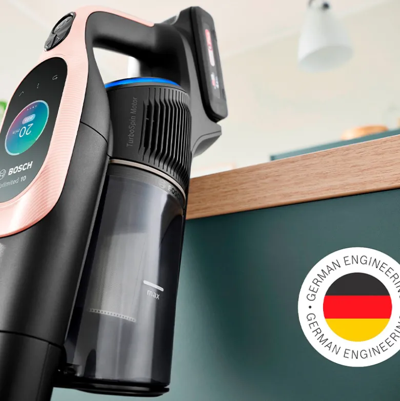 Bosch BBS1041RBA Unlimited genopladelig stangstøvsuger pudderose