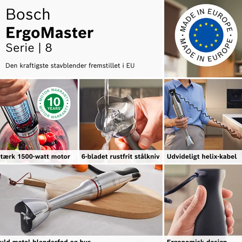 Bosch MSM8M934 serie 8 ErgoMaster stavblender stål 1500 watt