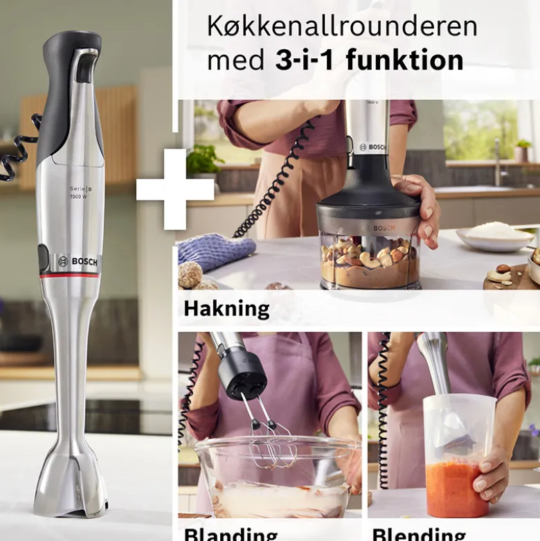 Bosch MSM8M934 serie 8 ErgoMaster stavblender stål 1500 watt