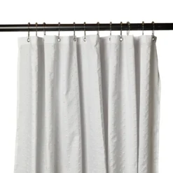 Bruseforhæng inklusiv ringe hvid 180x200 cm