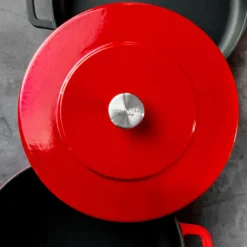 Combekk Sous Chef støbejernsgryde med låg rød Ø 28 cm 6 liter