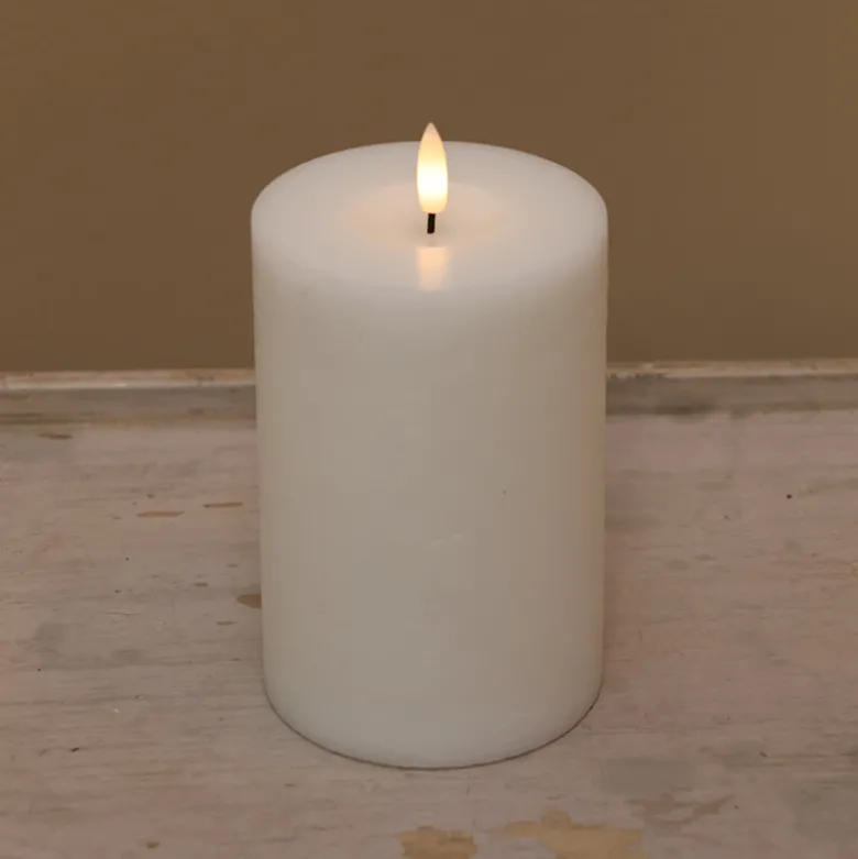 Cozzy LED bloklys Ø 10 x H 15 cm hvid