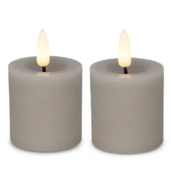 Cozzy LED bloklys Ø 4,8 x H 5 cm 2 stk. grå