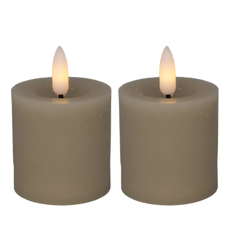 Cozzy LED bloklys Ø 4,8 x H 5 cm 2 stk. sand